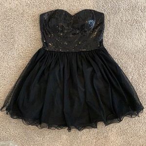 Strapless Forever21 Black Sequin Dress